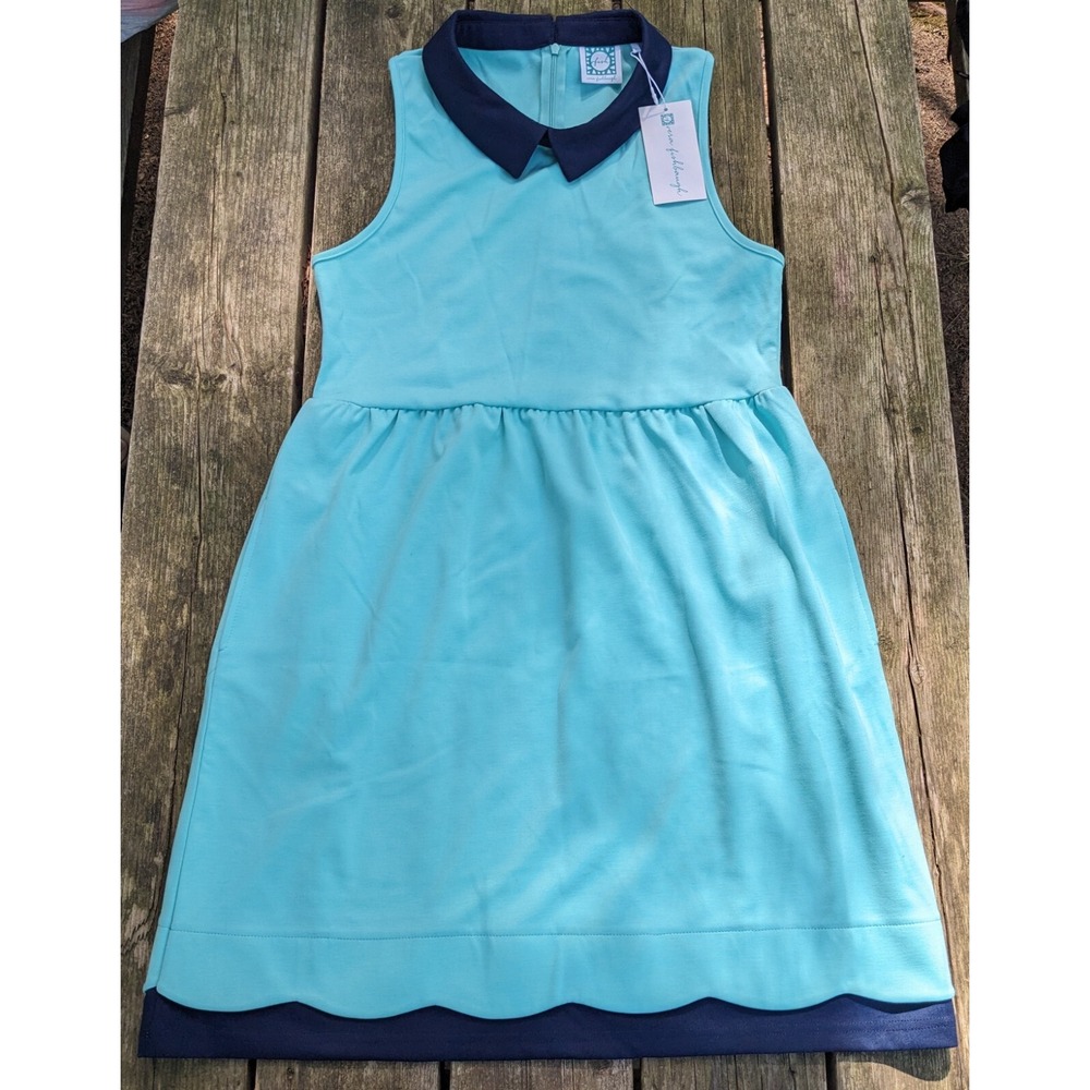 Vera Fishbaugh Sleeveless Teal Blue Dress Women's Large Casual Aâ Line Pockets